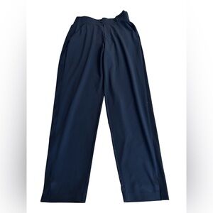 Athleta Brooklyn Jogger Pants Navy Blue Ribbed Side Stripe Zip Pockets Women’s